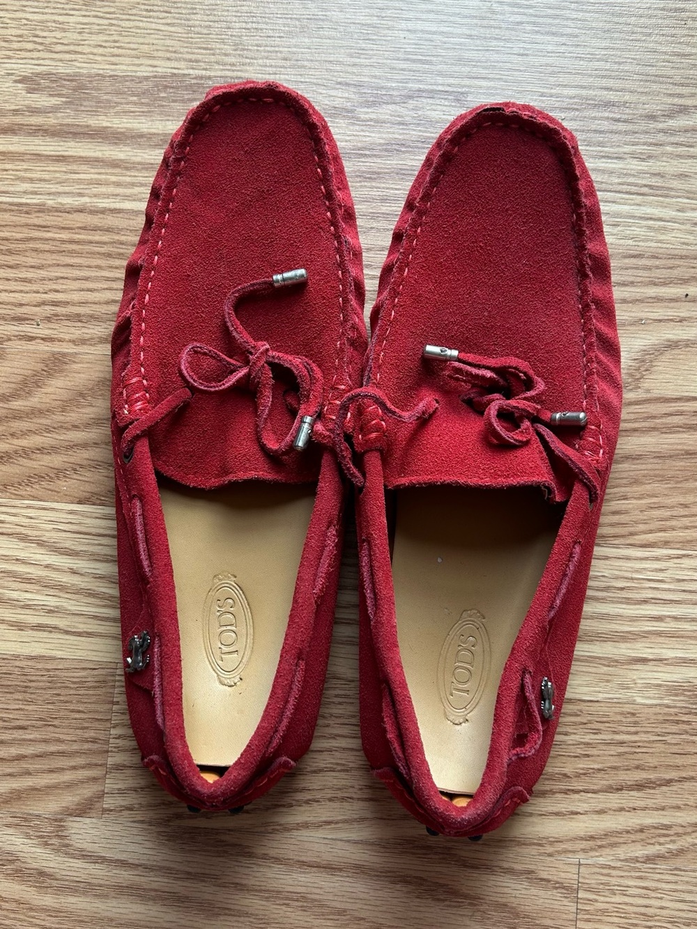Tod’s X Ferrari Gommini Driving Loafers Red Size 10-11